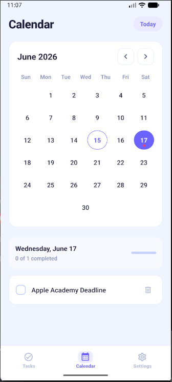 Calendar Screen